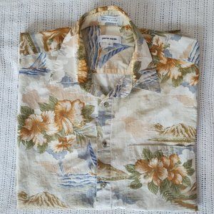 Pierre Cardin Men's Hawaiian Shirt - Floral Pattern - Large (VGC)